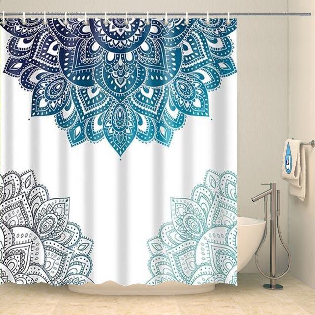 Rideau de douche zen mandala tibétain Rideau de douche ou de baignoire Coco-Rideaux 