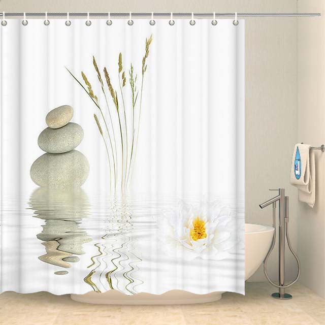 Rideau de douche Zen blanc 120 x 200 cm