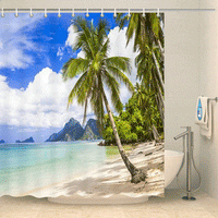Thumbnail for Rideaux de douche palmiers tropicaux Rideau de douche ou de baignoire Coco-Rideaux 
